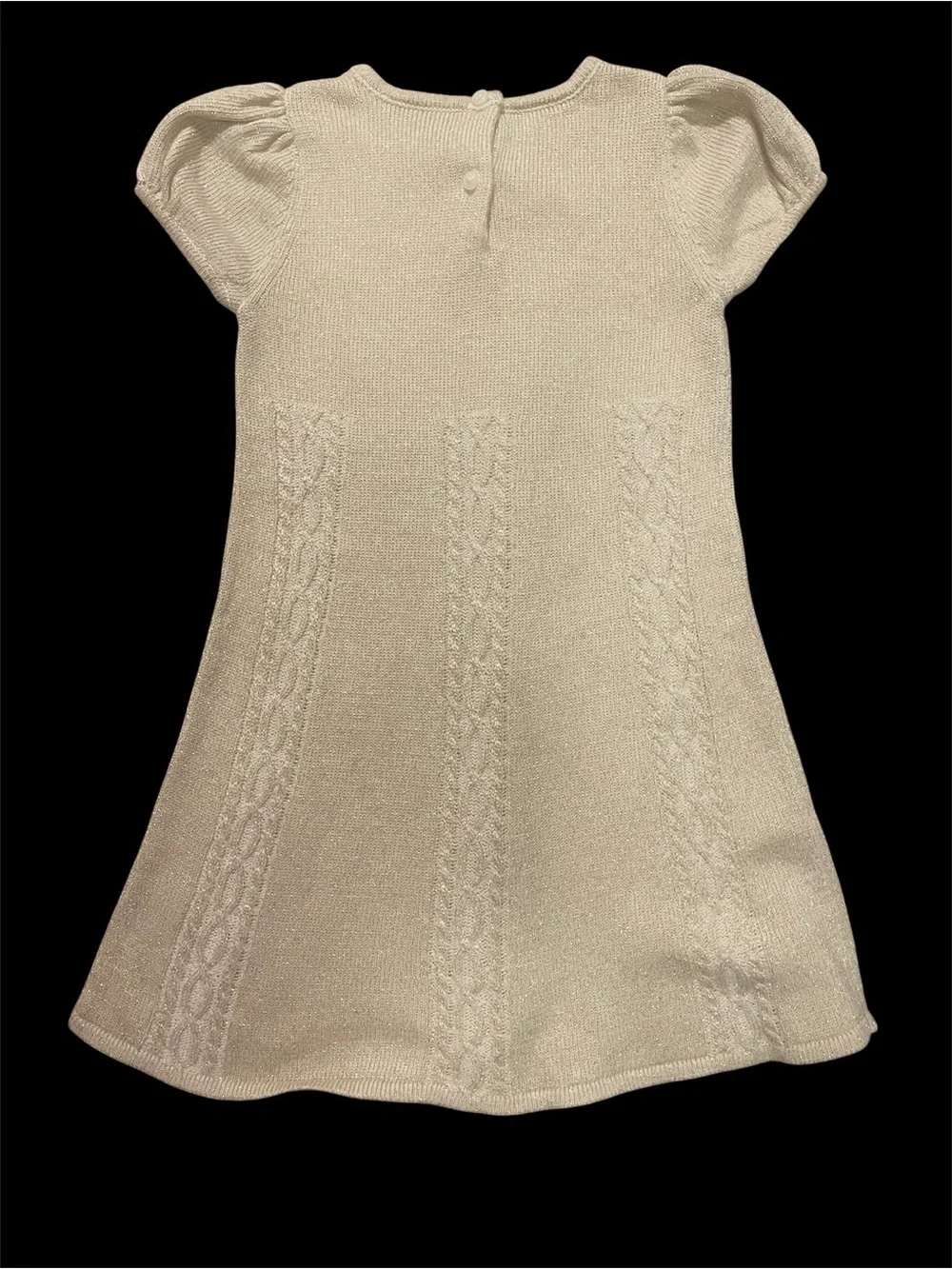 Gymboree Cream Knit Bow-Applique Dress